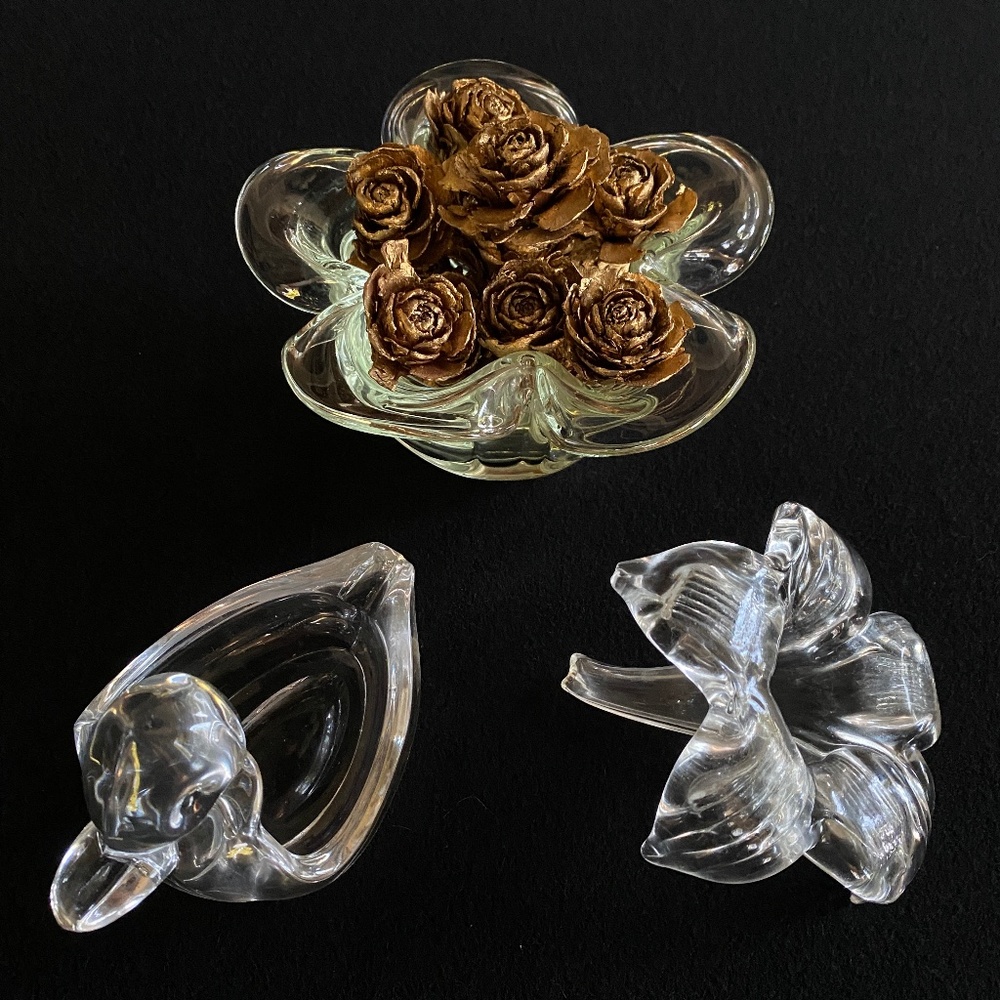 Glass Snack Bowls and Flower Holder